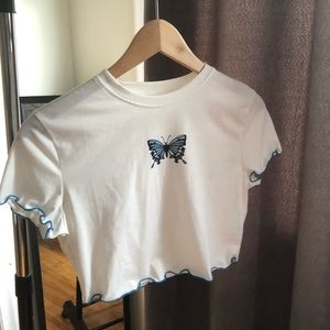 Cute butterfly crop top